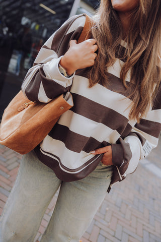 Elina Sweater - Bruin/Off White