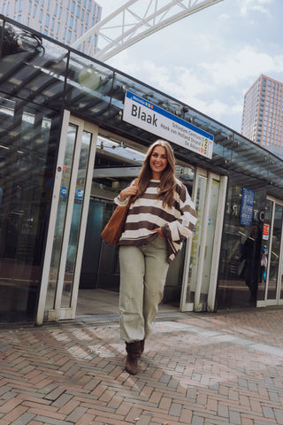 Elina Sweater - Bruin/Off White