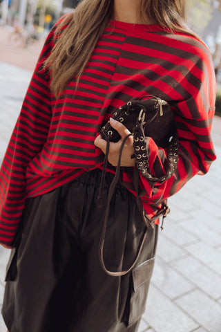 Tyra Longsleeve - Rood/Bruin