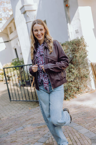 Kiki PU Jacket - Bordeaux