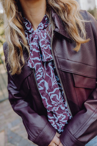 Kiki PU Jacket - Bordeaux