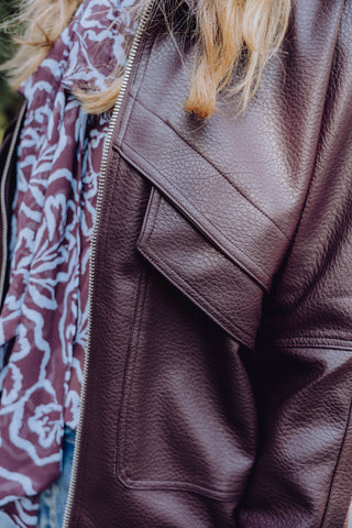 Kiki PU Jacket - Bordeaux