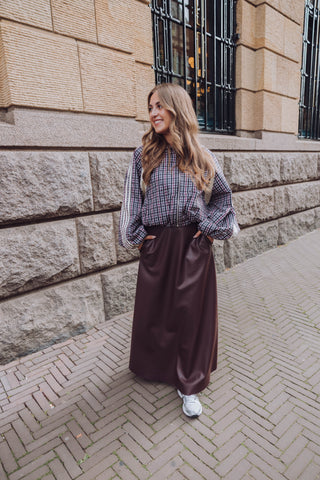 Lily PU Skirt - Bordeaux