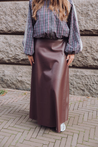 Lily PU Skirt - Bordeaux