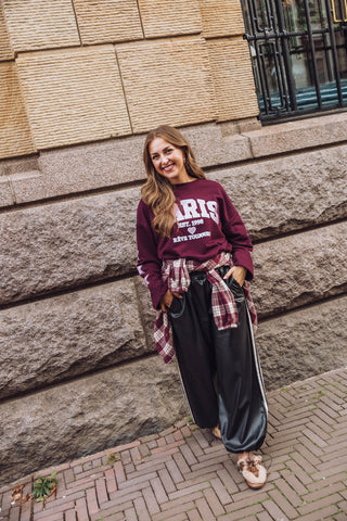 Paris Star Longsleeve - Bordeaux