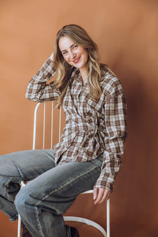 Lisanne Ruit Blouse - Bruin
