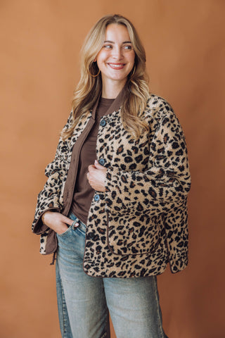 Reversible Teddy Jacket - Leopard