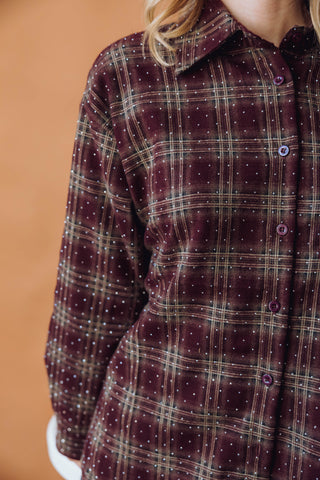 Lucia Strass Blouse - Bordeaux