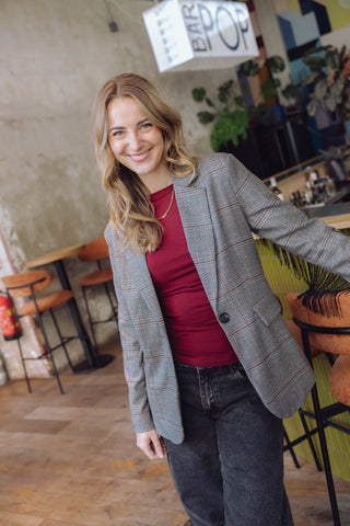 Nina Fringe Blazer - Grijs