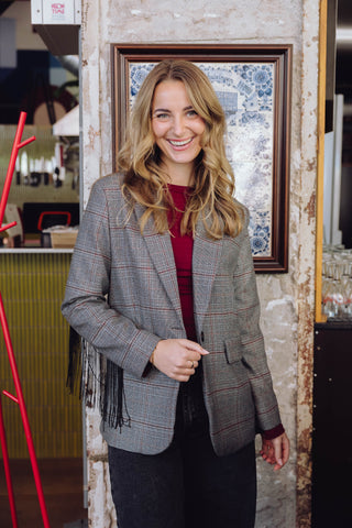 Nina Fringe Blazer - Grijs