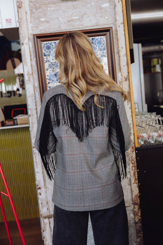 Nina Fringe Blazer - Grijs