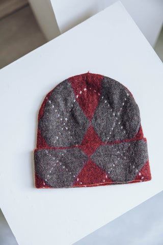 Ruit Beanie - Bordeaux/Bruin