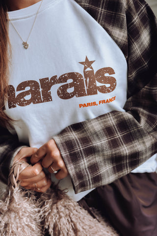 Marais Ruit Longsleeve - Bruin