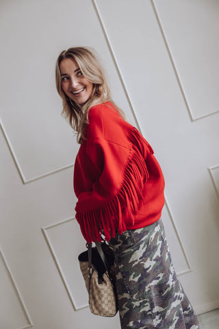 Fringe Sweater - Rood
