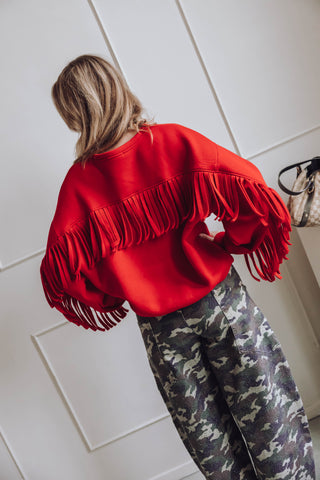 Fringe Sweater - Rood