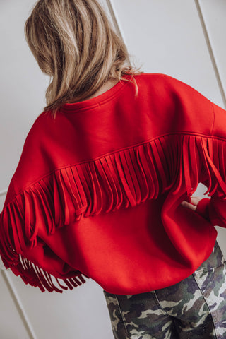Fringe Sweater - Rood