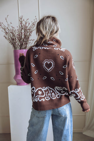 Paisley Cardigan - Bruin